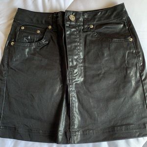 Urban Outfitters coated denim mini skirt